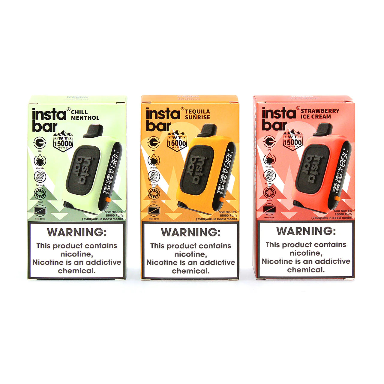 3X Value Pack InstaBar WT15000 Disposable Vape - Black Coral