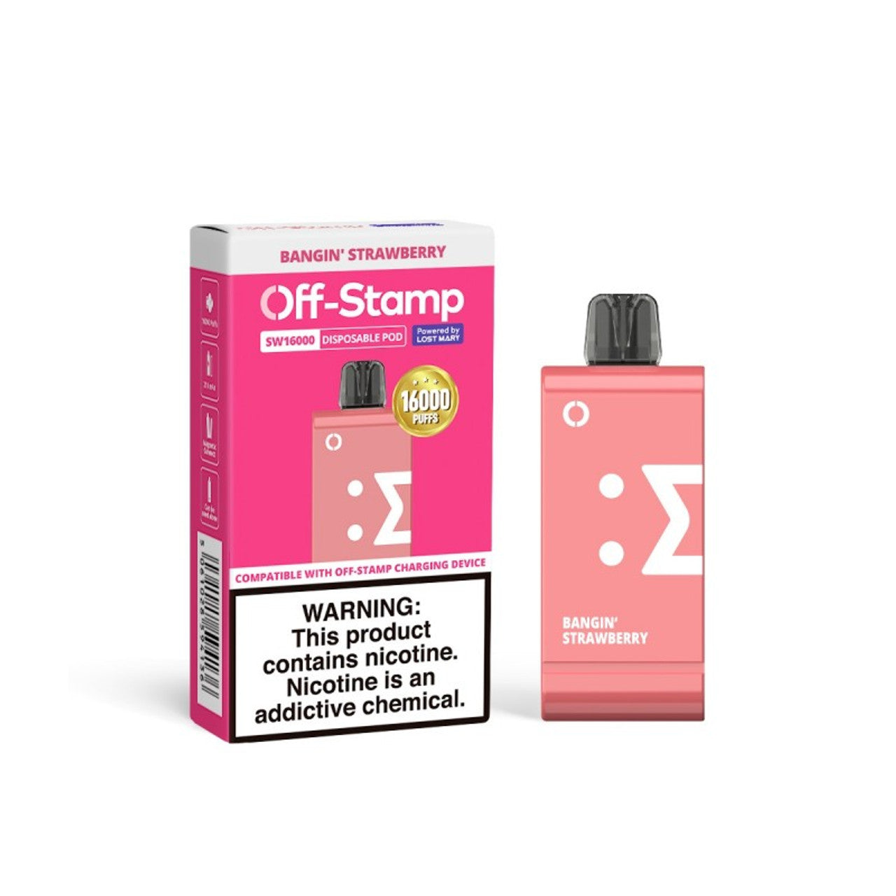 Bangin' Strawberry Off Stamp SW16000 Pod - Black Coral