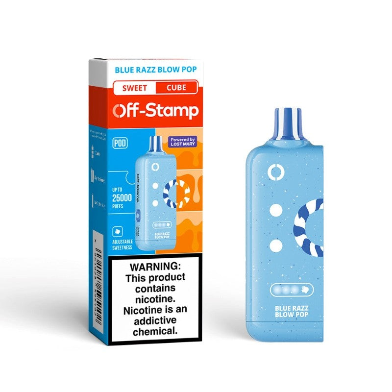 Blue Razz B-Pop Off Stamp Sweet Cube Pod 25K - Black Coral