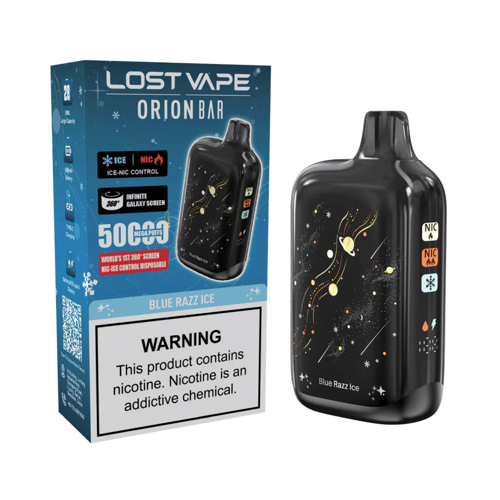 Blue Razz Ice Lost Vape Orion Bar 50K Nic & Ice - Black Coral