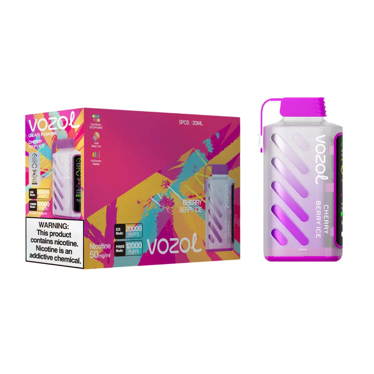 Cherry Berry Ice Vozol Gear Power 20000 - Black Coral