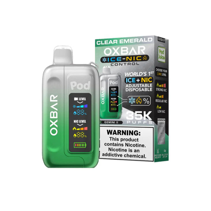 Clear Emerald Oxbar Ice-Nic Control 35K - Black Coral