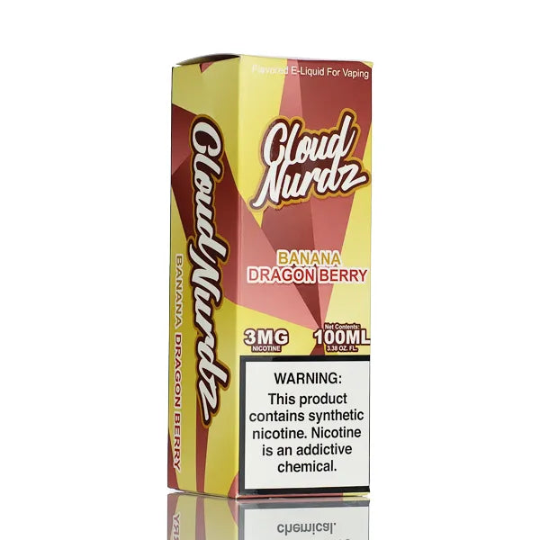 Cloud Nurdz E-Liquid - Banana Dragon Berry - 100ml - Black Coral