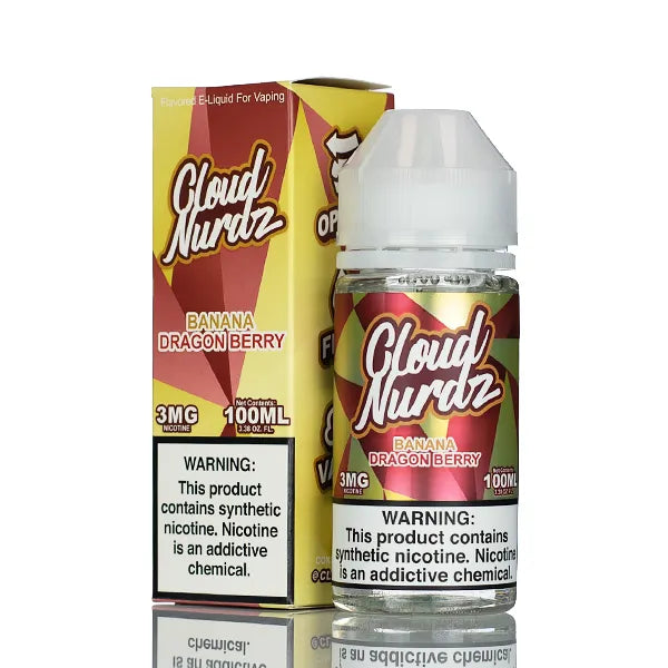 Cloud Nurdz E-Liquid - Banana Dragon Berry - 100ml - Black Coral