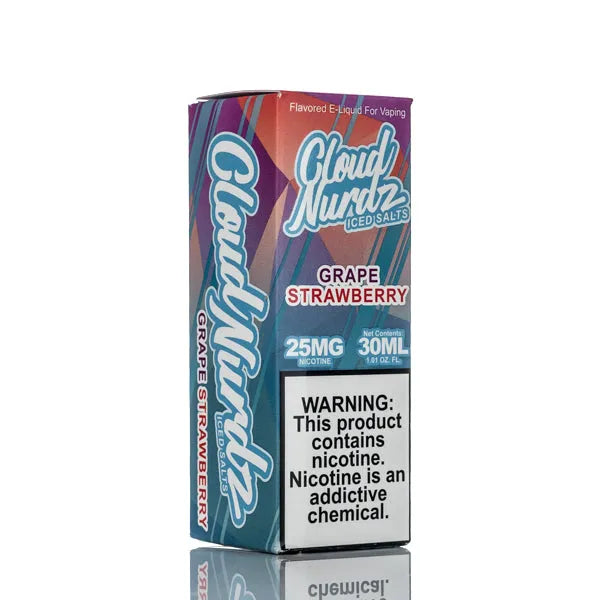 Cloud Nurdz Salts E-Liquid - Grape Strawberry Iced - 30ml - Black Coral