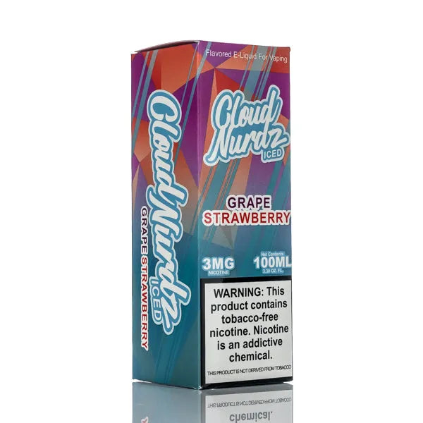 Cloud Nurdz E-Liquid - Grape Strawberry Iced - 100ml - Black Coral