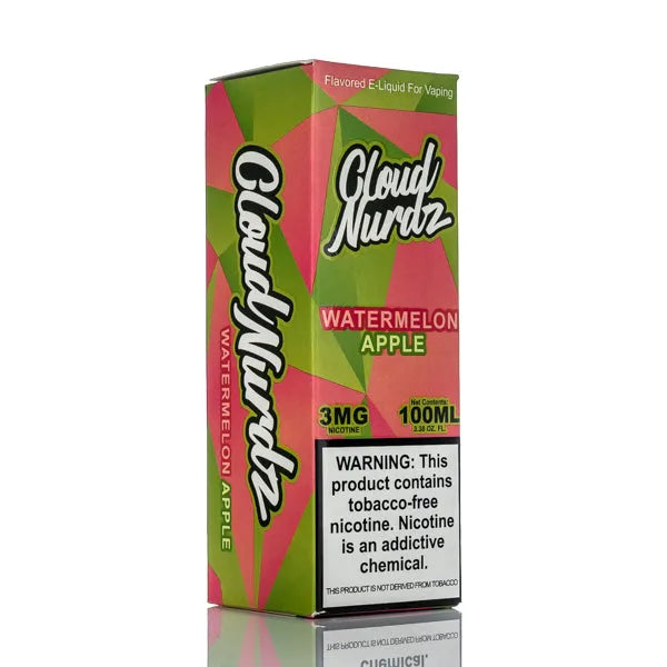 Cloud Nurdz E-Liquid - Watermelon Apple - 100ml - Black Coral
