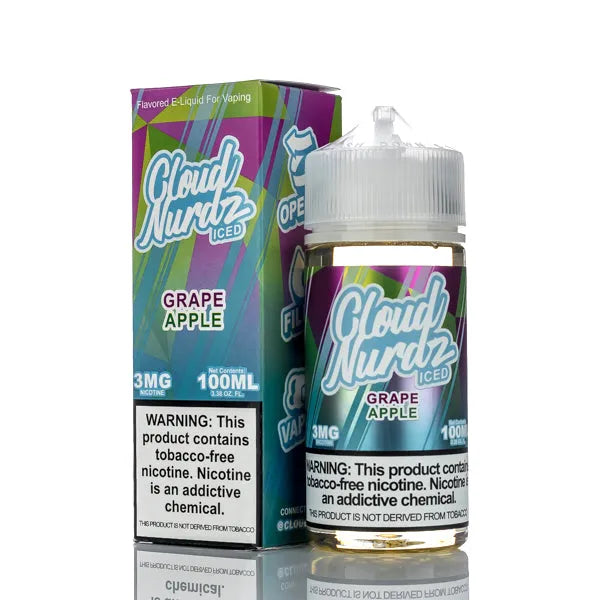 Cloud Nurdz E-Liquid - Grape Apple Iced - 100ml - Black Coral