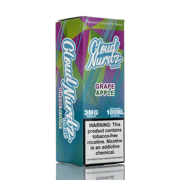 Cloud Nurdz E-Liquid - Grape Apple Iced - 100ml - Black Coral