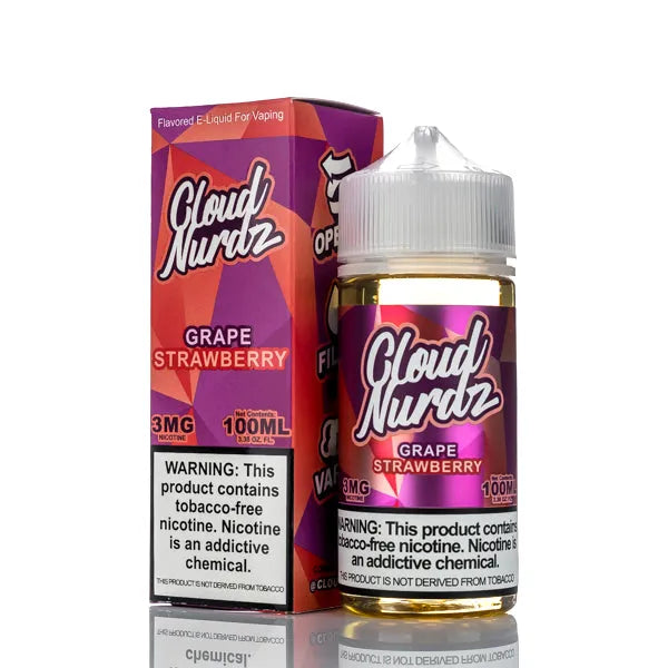 Cloud Nurdz E-Liquid - Grape Strawberry - 100ml - Black Coral