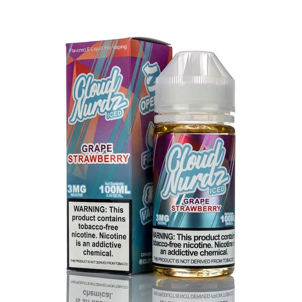 Cloud Nurdz E-Liquid - Grape Strawberry Iced - 100ml - Black Coral