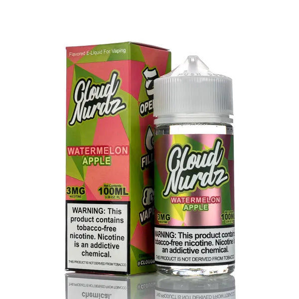 Cloud Nurdz E-Liquid - Watermelon Apple - 100ml - Black Coral
