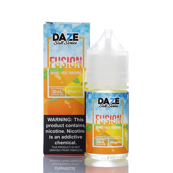 7 Daze Fusion TFN Salt - Orange Yuzu Tangerine ICED - 30ml - Black Coral
