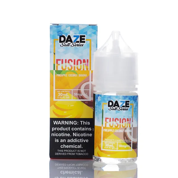 7 Daze Fusion TFN Salt - Pineapple Coconut Banana ICED - 30ml - Black Coral