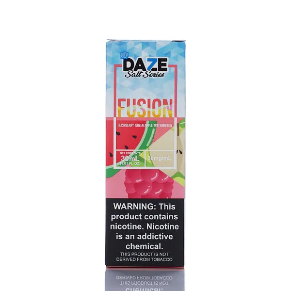 7 Daze Fusion TFN Salt - Raspberry Green Apple Watermelon ICED - 30ml - Black Coral