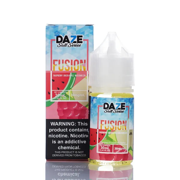7 Daze Fusion TFN Salt - Raspberry Green Apple Watermelon ICED - 30ml - Black Coral