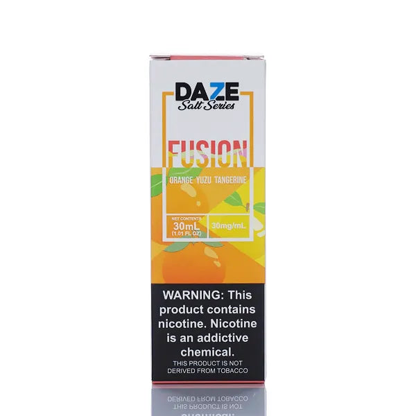 7 Daze Fusion TFN Salt - Orange Yuzu Tangerine - 30ml - Black Coral
