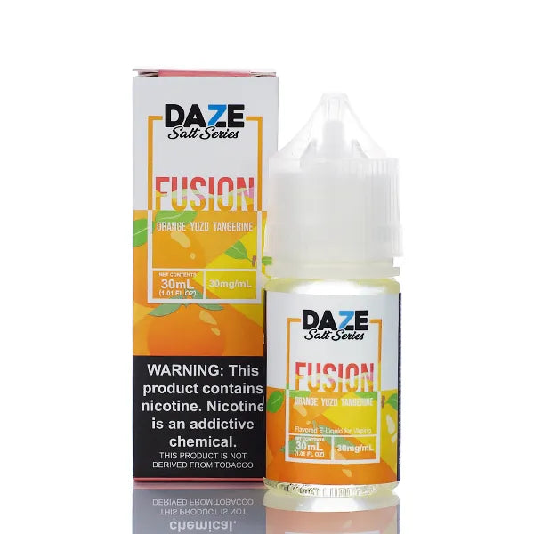 7 Daze Fusion TFN Salt - Orange Yuzu Tangerine - 30ml - Black Coral
