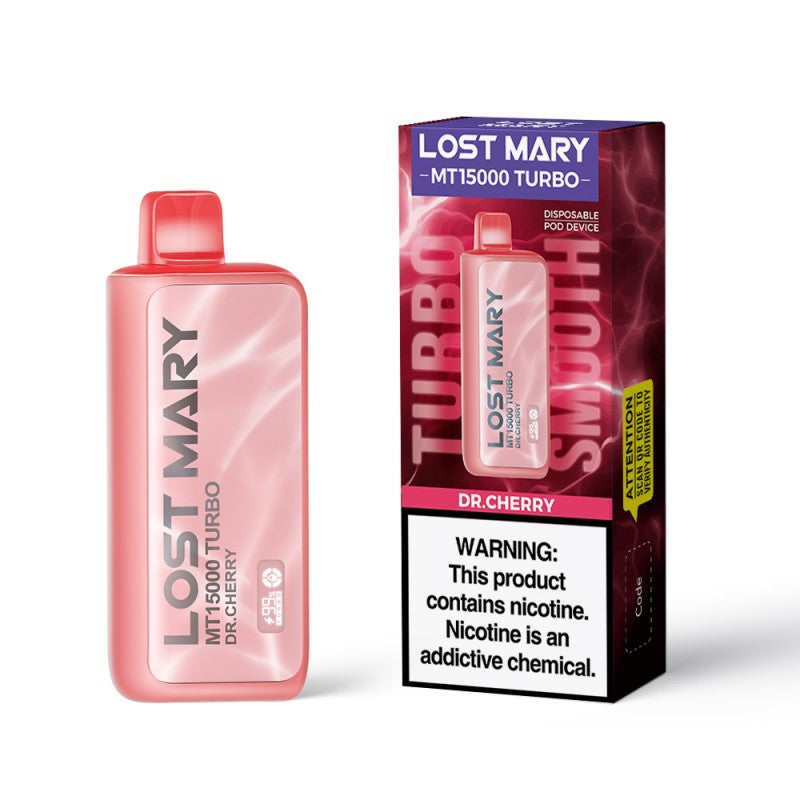 Lost Mary MT15000 Turbo Dr. Cherry Disposable Vape - Black Coral