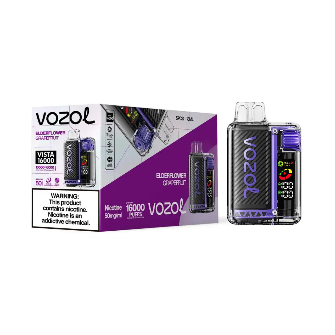 Elderflower Grapefruit Vozol Vista 16000 - Black Coral