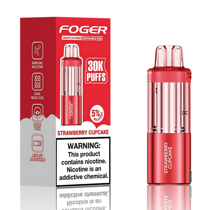 Foger Switch Pro 30K Pod Strawberry Cupcake Disposable Vape - Black Coral