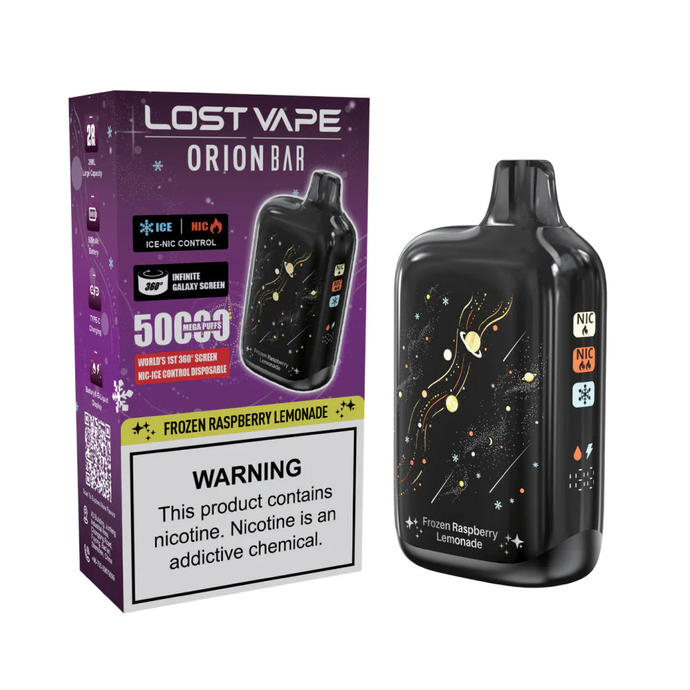 Frozen Raspberry Lemonade Lost Vape Orion Bar 50K Nic & Ice - Black Coral