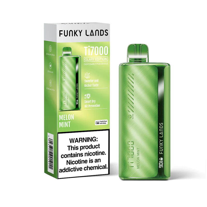 Melon Mint Funky Lands Ti7000 disposable vape packaging