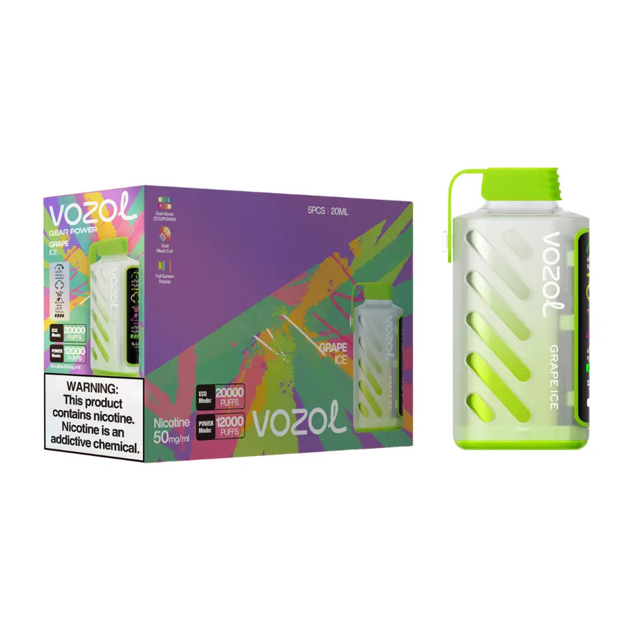 Grape Ice Vozol Gear Power 20000 - Black Coral