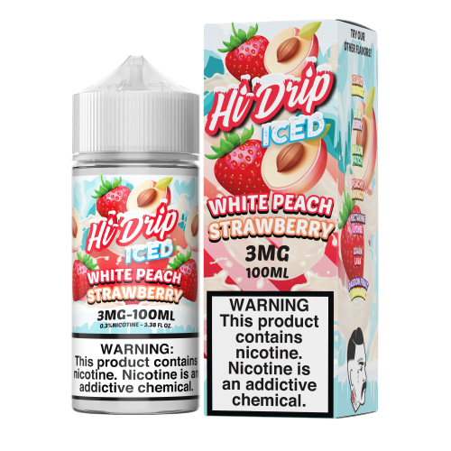White Peach Strawberry ICED by Hi-Drip 100ml - Black Coral