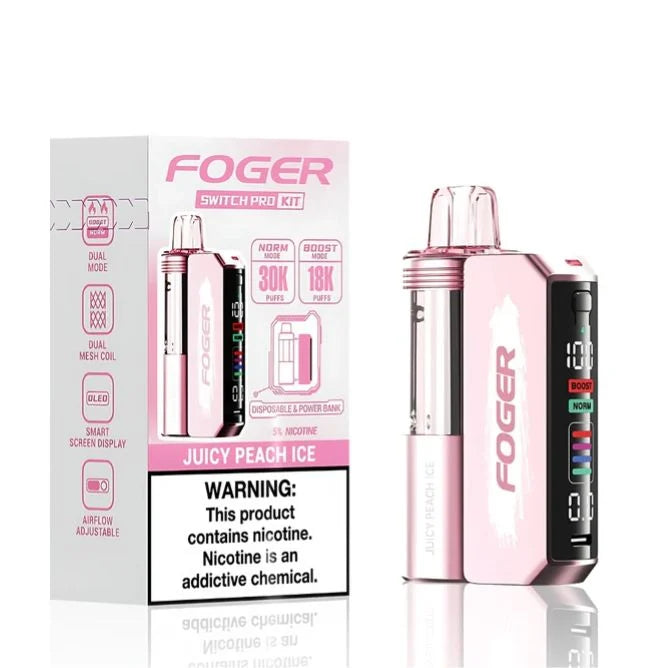 Juicy Peach Ice Foger Switch Pro 30K Kit - Black Coral