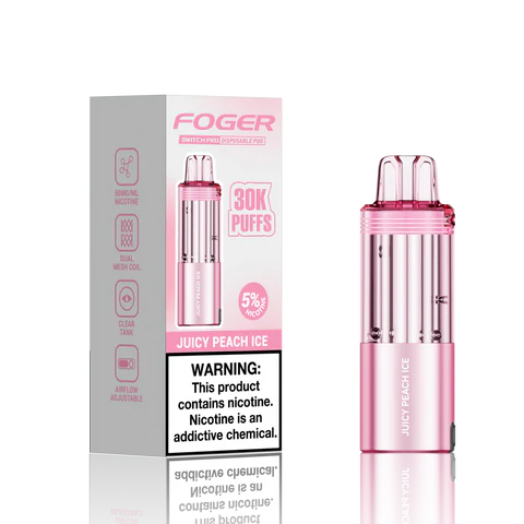 Juicy Peach Ice Foger Switch Pro 30K Pod - Black Coral