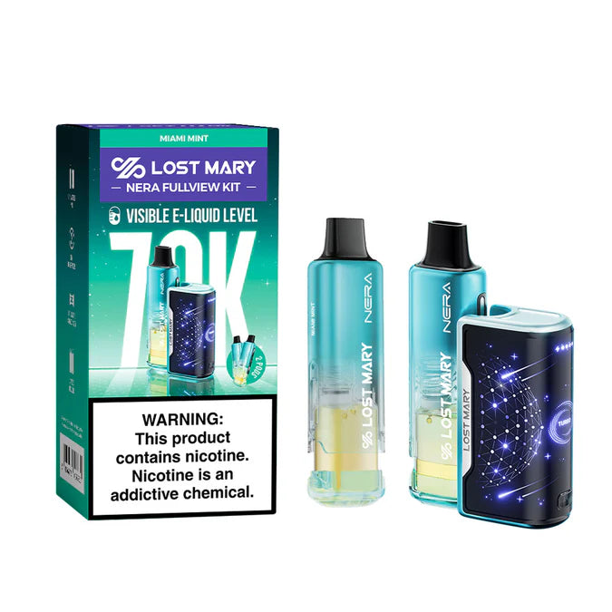 Miami Mint Lost Mary Nera Fullview 70K Kit disposable vape packaging