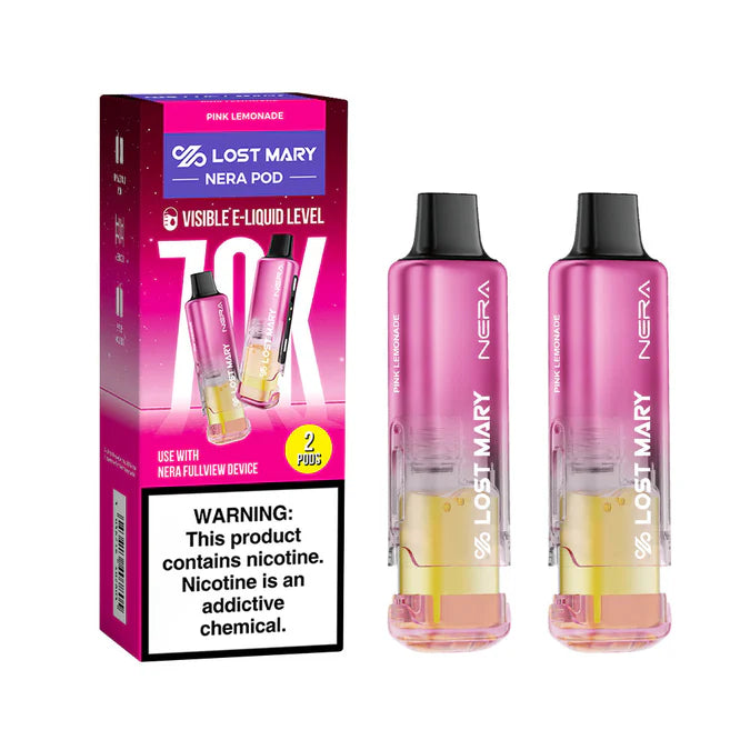 Pink Lemonade Lost Mary Nera Fullview 70K Pod disposable vape packaging