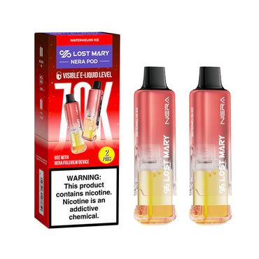Watermelon Ice Lost Mary Nera Fullview 70K Pod disposable vape packaging