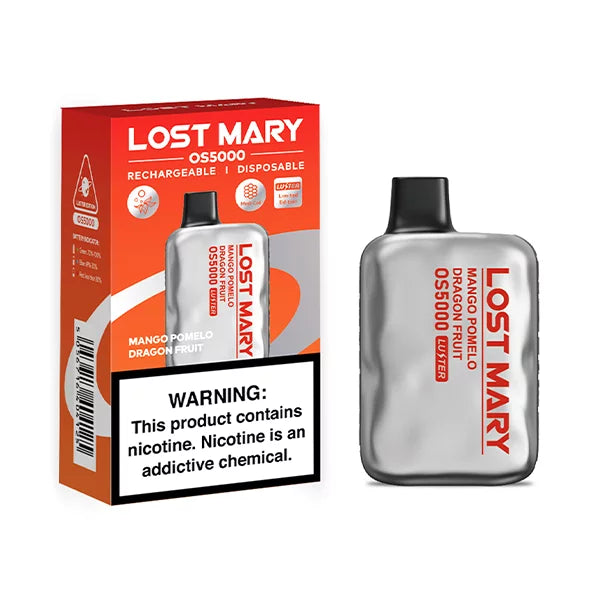 Mango Pomelo Dragon Fruit Lost Mary OS5000 Luster disposable vape packaging