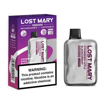 Strawberry Apple Blackcurrant Lost Mary OS5000 Luster disposable vape packaging