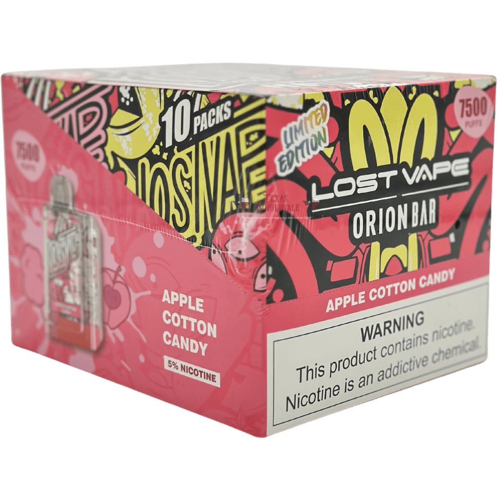 Apple Cotton Candy Lost Vape Orion Bar 7500 - Black Coral