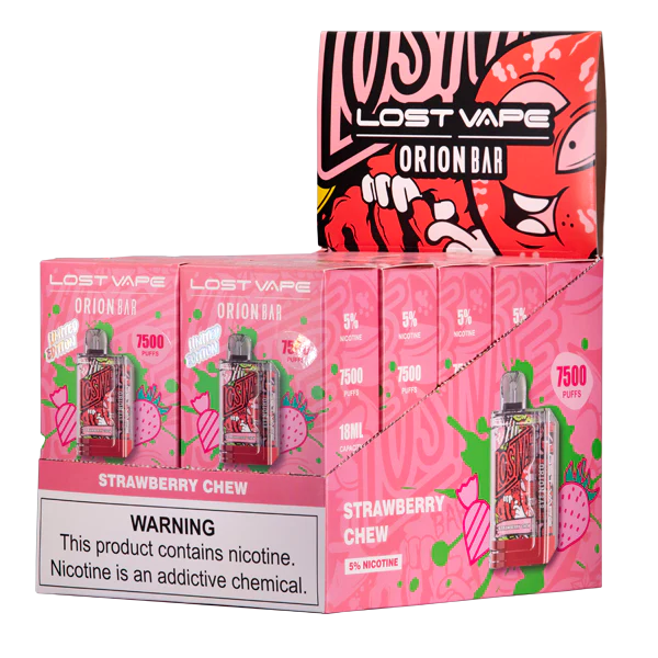 Strawberry Chew Lost Vape Orion Bar 7500 - Black Coral