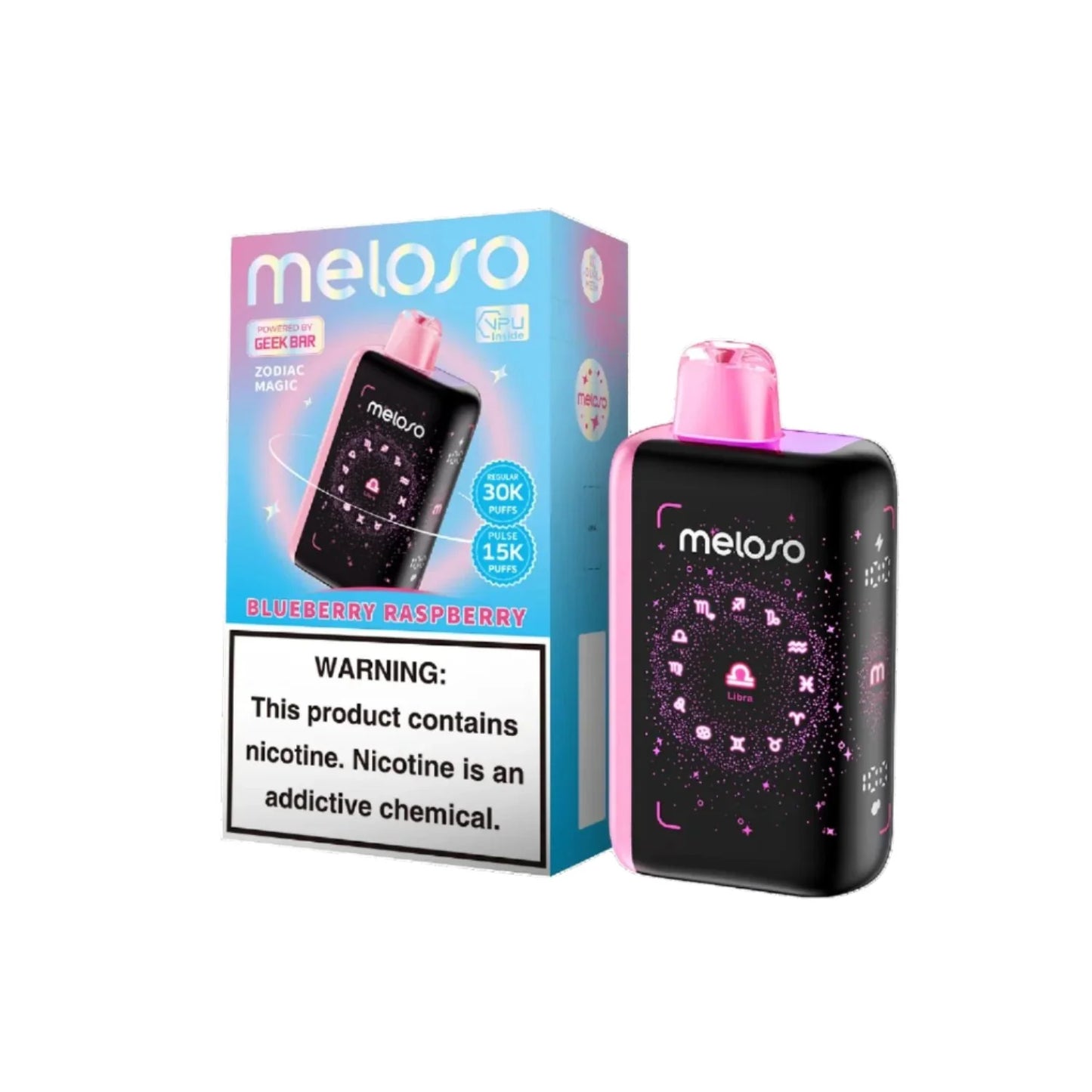 Meloso 30000 Blueberry Raspberry Disposable Vape - Black Coral