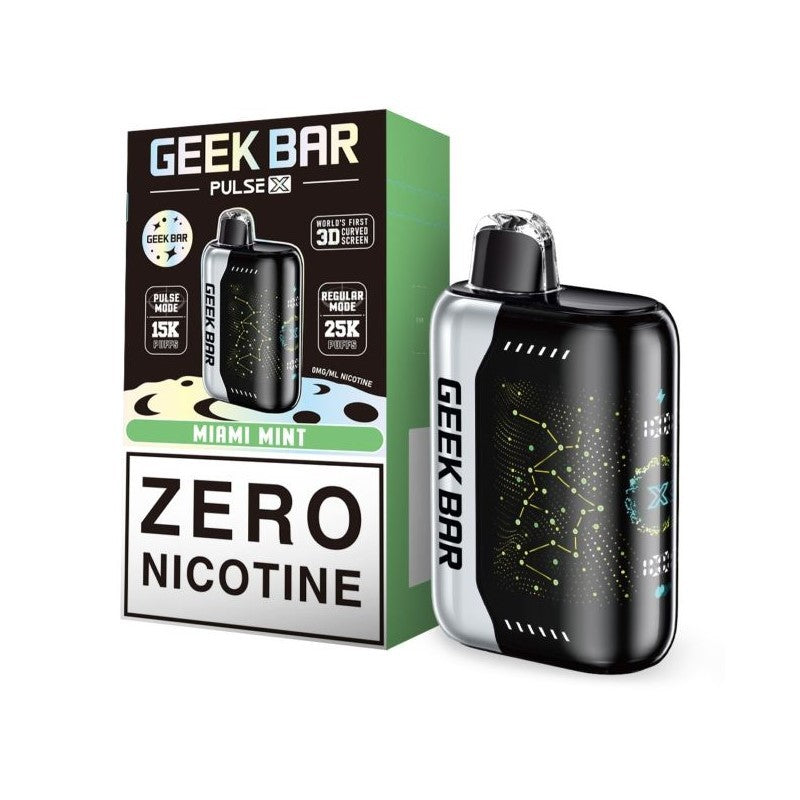 Miami Mint (Zero Nicotine) Geek Bar Pulse X 25000 - Black Coral