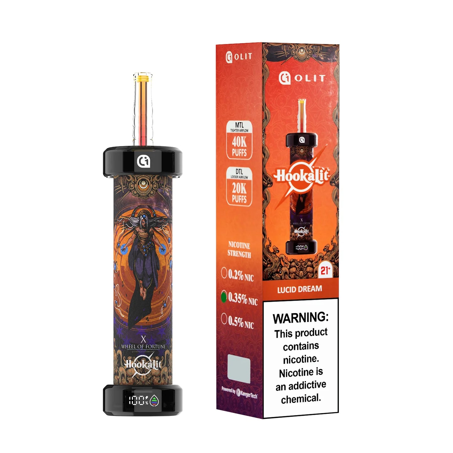 Olit Hookalit 40K Lucid Dream (Wheel of Fortune) Disposable Vape - Black Coral