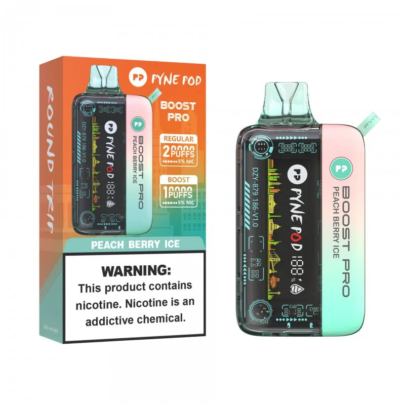 Peach Berry Ice Pyne Pod Boost Pro 20000 - Black Coral