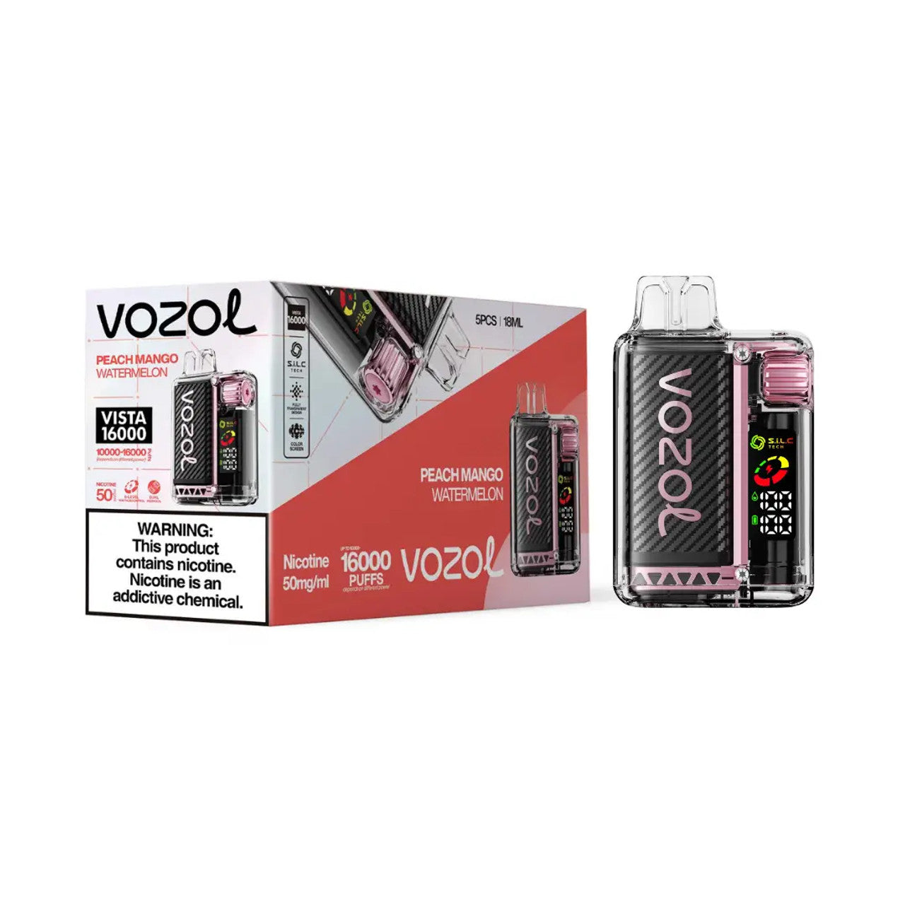 Peach Mango Watermelon Vozol Vista 16000 - Black Coral