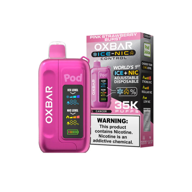 Pink Strawberry Burst Oxbar Ice-Nic Control 35K - Black Coral