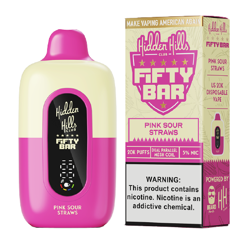 Pink Sour Straws Hidden Hills x Fifty Bar 20K - Black Coral