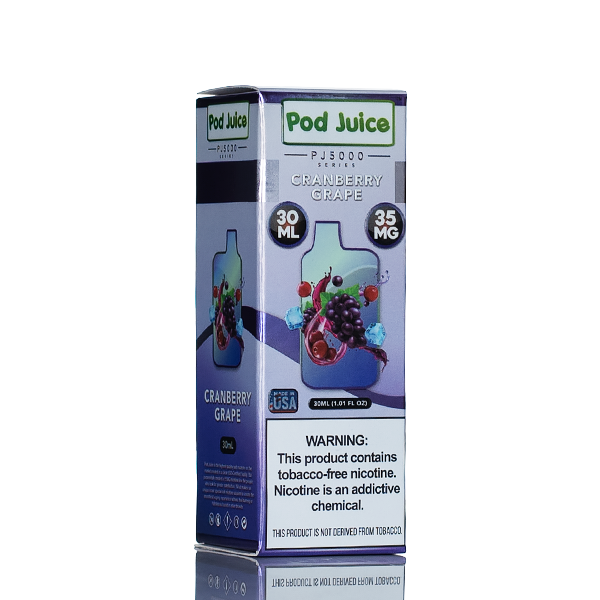 Pod Juice Salt PJ5000 - Cranberry Grape - 30ml - Black Coral