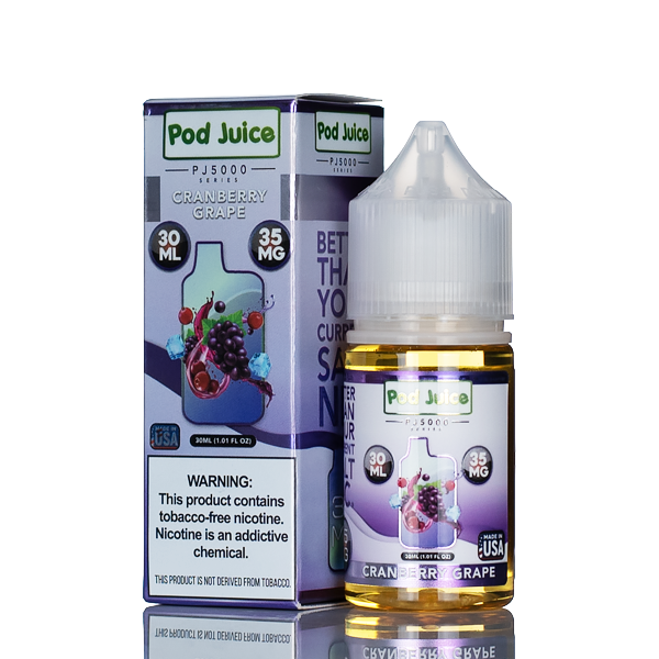 Pod Juice Salt PJ5000 - Cranberry Grape - 30ml - Black Coral