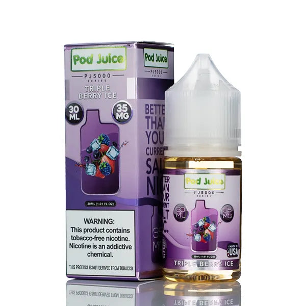 Pod Juice Salt PJ5000 - Triple Berry Ice - 30ml - Black Coral