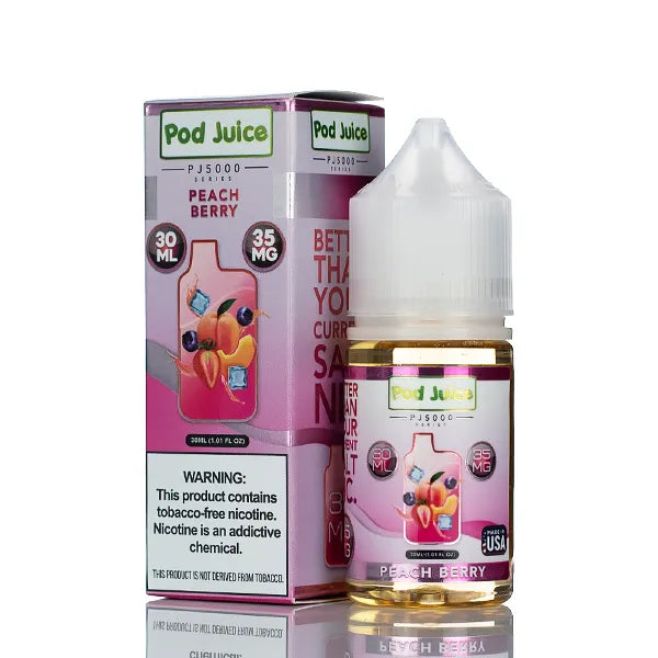 Pod Juice Salt PJ5000 - Peach Berry Ice - 30ml - Black Coral