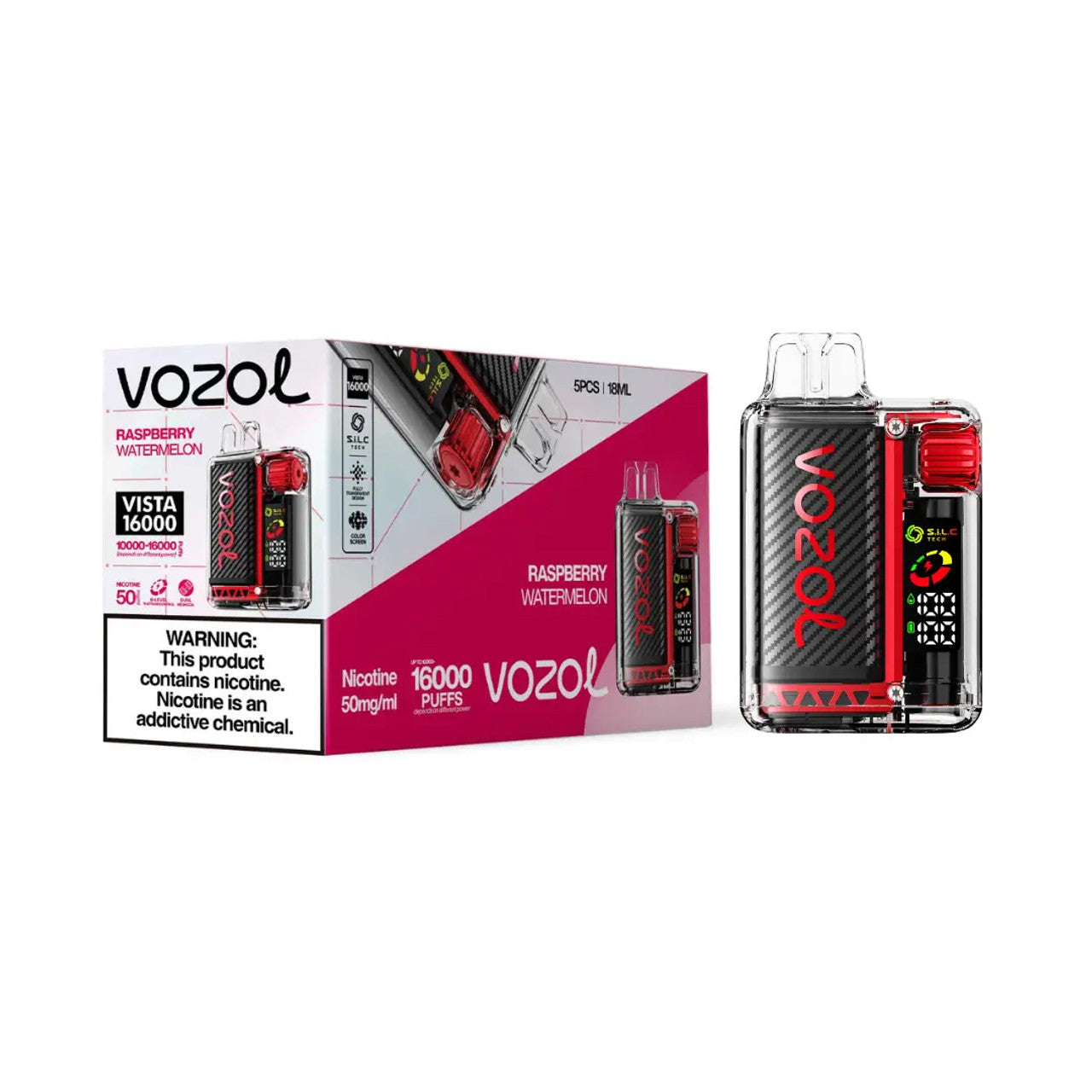 Raspberry Watermelon Vozol Vista 16000 - Black Coral